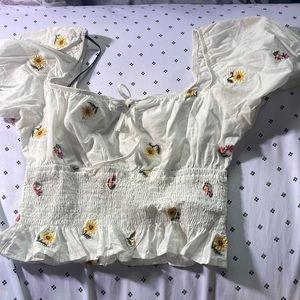 White floral top